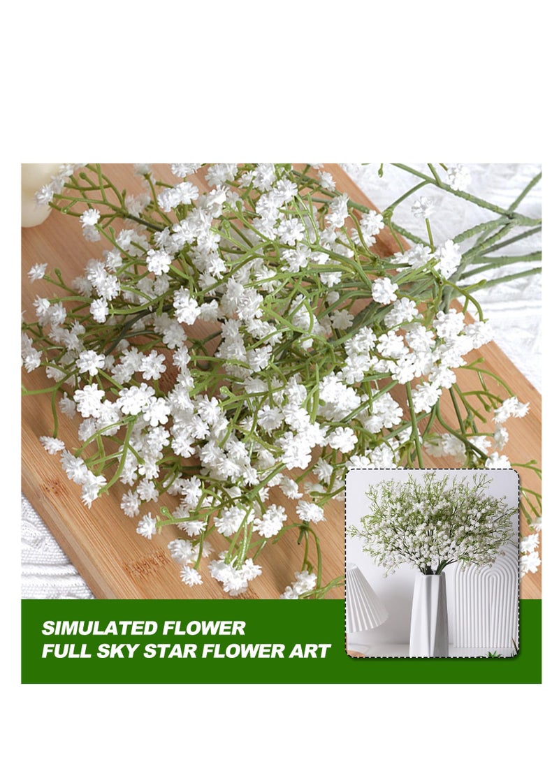 SYOSI Gypsophila Artificial Flowers for Decoration, 10pcs Fake Decorative White Artificial Faux, Babysbreath Flower Outdoor for Wedding Party Home Decor, Made of Plastic, Soft and Durable - Image 4