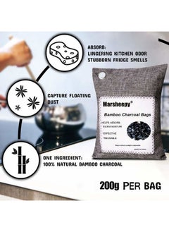Marsheepy 12 Pack Bamboo Charcoal Shoe Deodorizer Bags, Activated Charcoal Odor Absorber, Bamboo Charcoal Air Purifying Bags, Odor Eliminator for Shoes, Pets, Car, Closet (150g X 2 and 50g x 10)  - Image 3