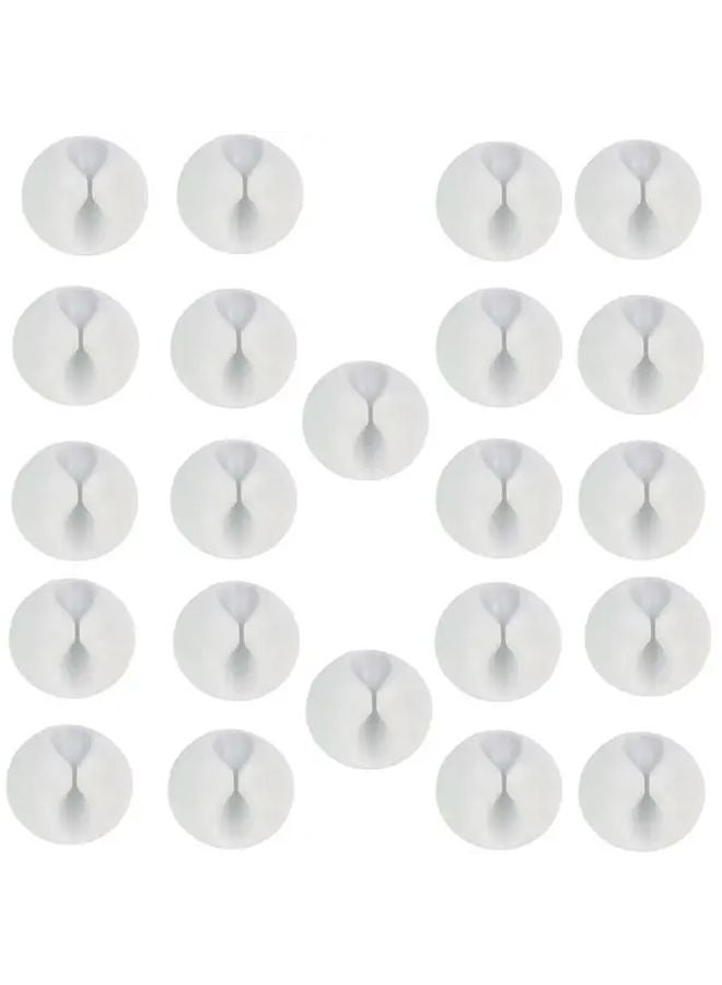22PCS White Cable Holder With Suction Cup And Spring Clamp Desktop Cable Organizer - Image 1