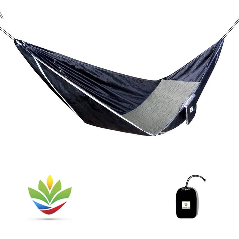 Hammock Bliss Hammock Bliss Sky Bed - Hangs Like A Hammock, Sleeps Like A Bed - Asymmetrical Design Hammock Tent with Integrated Inflatable Pad Sleeve for a Lay Flat & Insulated Camping Hammock Sleeping Experience  - Image 1