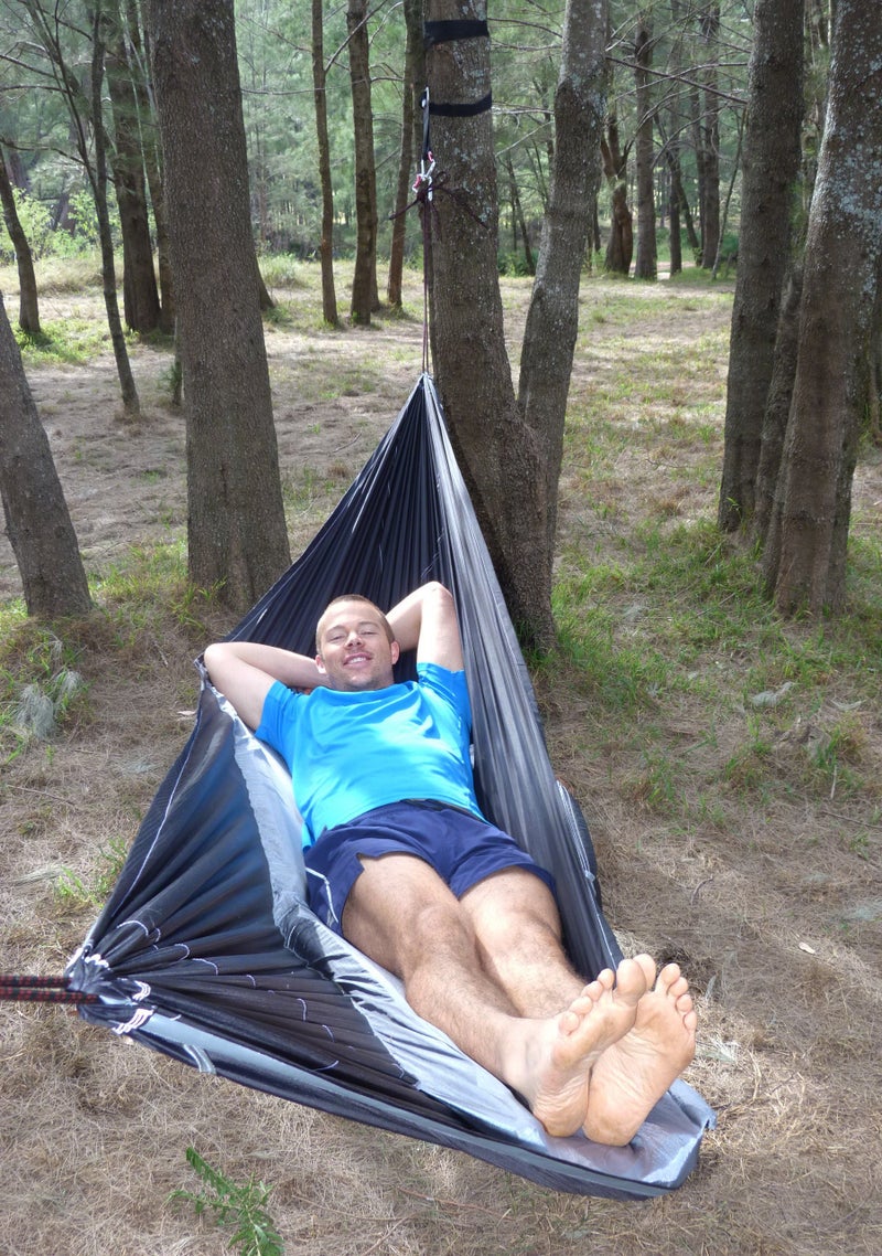 Hammock Bliss Hammock Bliss Sky Bed - Hangs Like A Hammock, Sleeps Like A Bed - Asymmetrical Design Hammock Tent with Integrated Inflatable Pad Sleeve for a Lay Flat & Insulated Camping Hammock Sleeping Experience  - Image 2