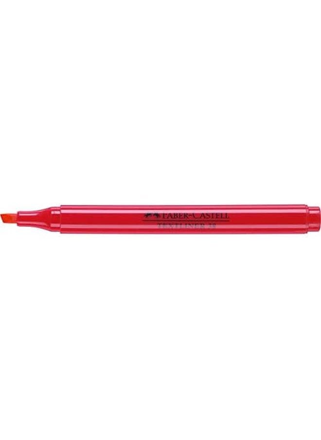 FABER-CASTELL - Textliner 38 1.2 5 Mm Chisel Tip Highlighter Red - Image 1