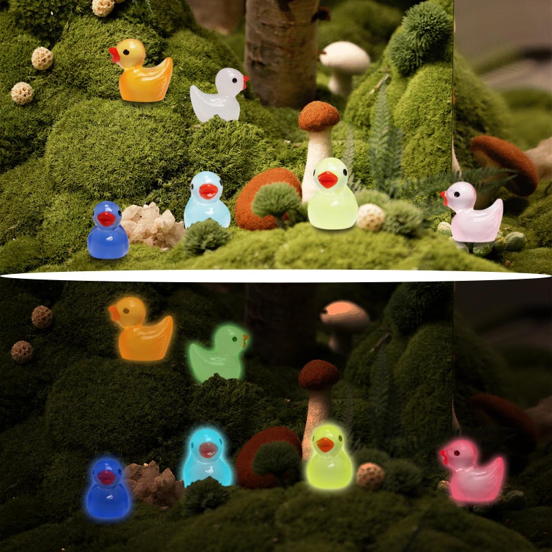 IEUHDKWL Mini Resin Ducks Luminous 16 Colors Tiny Ducks Miniature Duck Glow in The Dark Hide Glow in The Dark Miniature Figures for Micro Landscape Aquarium Party Decor (128PCS) - Image 4