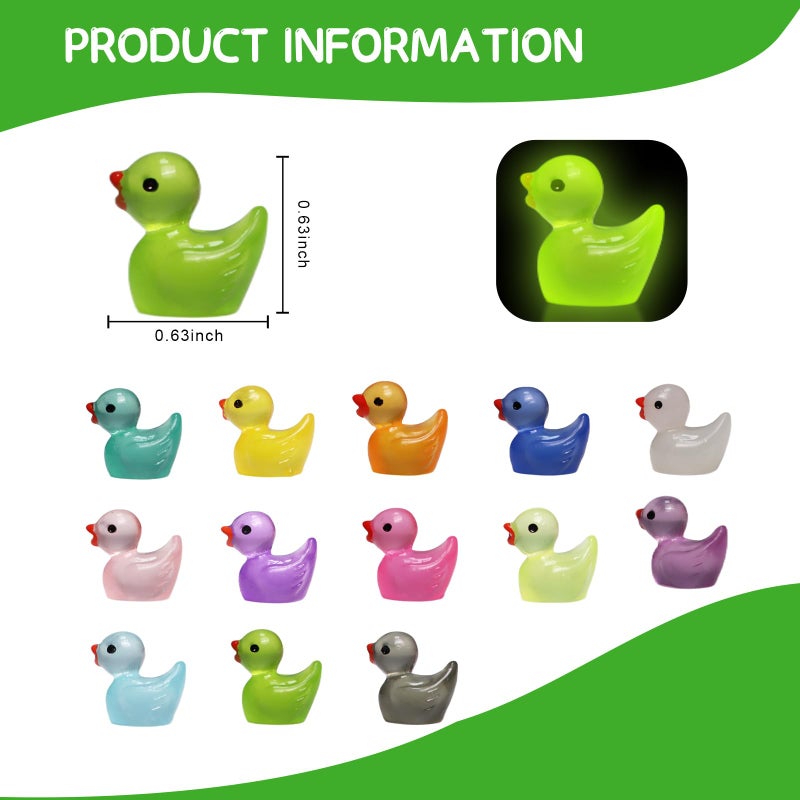 IEUHDKWL Mini Resin Ducks Luminous 16 Colors Tiny Ducks Miniature Duck Glow in The Dark Hide Glow in The Dark Miniature Figures for Micro Landscape Aquarium Party Decor (128PCS) - Image 5