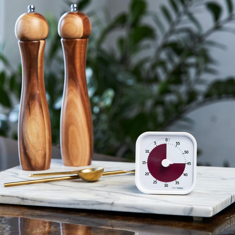 Time Timer تايم تايمر هوم مود — مؤقت بصري للأطفال لمدة 60 دقيقة - إصدار المنزل - لأدوات الدراسة في المنزل، مؤقت لمكتب الأطفال، مكتب العمل والاجتماعات مع تشغيل صامت (أبيض كوتون بول) - Image 2