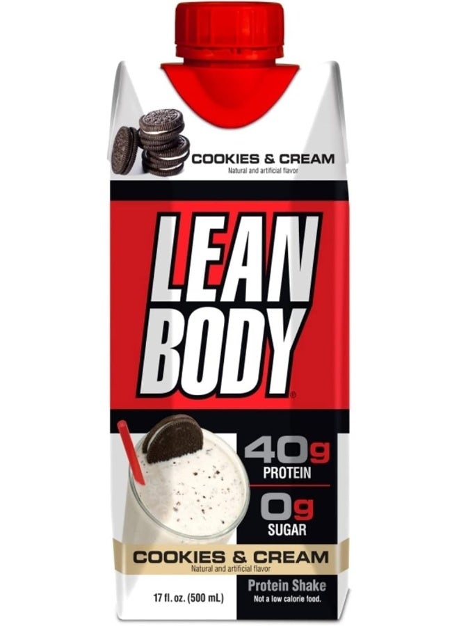 LABRADA Lean Body Ready-To-Drink Protein Shake 500Ml Cookies And Cream 40G Protein 0G Sugar Gluten Free 22 Vitamins And Minerals - Image 1
