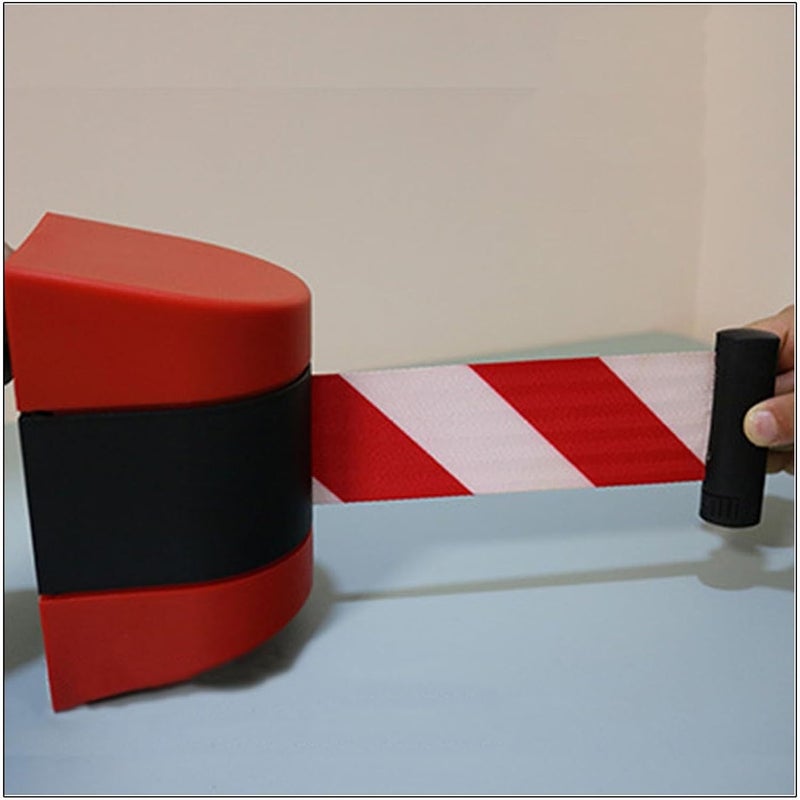 Red Attraction Retractable Belt Barrier, with Mounting Accessories,2/3/5/10M Wall Mount Safety Cordon Barrier,Queuing Safety Tape Cordon/a/5M/16.4Ft - Image 2