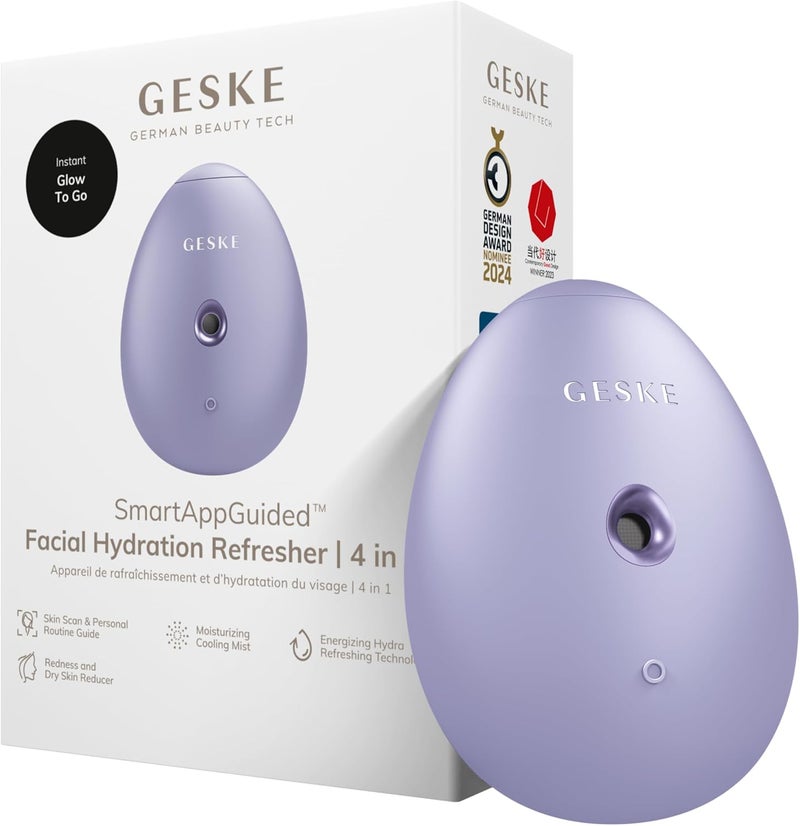 GESKE SmartAppGuided™ Facial Hydration Refresher | 4 in 1 | Water Atomiser | Face Steamer | Water Spray | Face Mister | Facial Cleansing Device | Spray Mist | Cosmetics | Natural Glow - Image 1