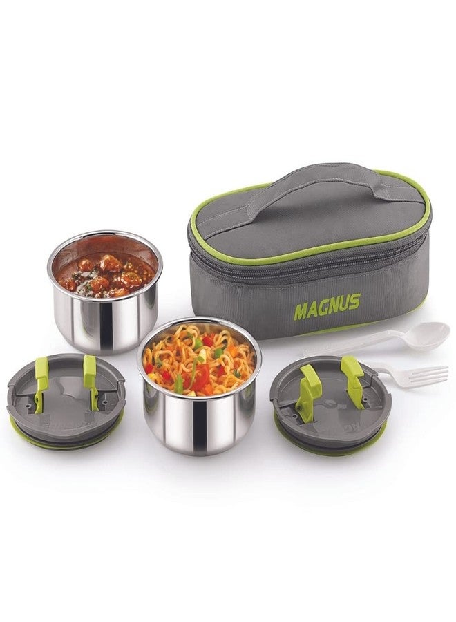 Magnus Olive-2 Stainless Steel Lunch Box for Kids, Lunch Boxes for Office Men - Leak-Proof Containers, Insulated Carry Case, Airtight Food Storage for School, Office, Picnic - Image 4