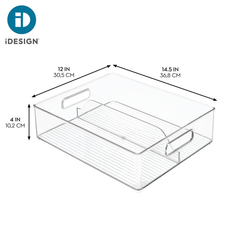 InterDesign iDesign Divided Storage Bin with Handle for Pantry, Fridge, or Freezer, Clear, Made in USA - Image 4