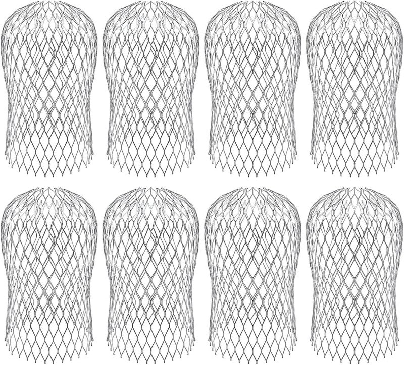 8 Pack Aluminum Gutter Downspout Guard Filter Expandable Mesh Cover Blocks Leaves Debris - Image 1