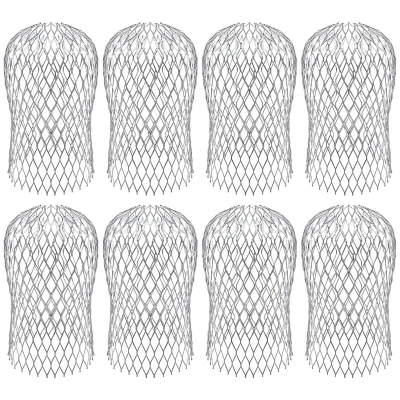 8 Pack Aluminum Gutter Downspout Guard Filter Expandable Mesh Cover Blocks Leaves Debris - Image 2