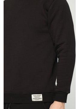 Four Man Black Crew Neck Sweatshirt 3 Thread Raised (100% Cotton)  - Image 4