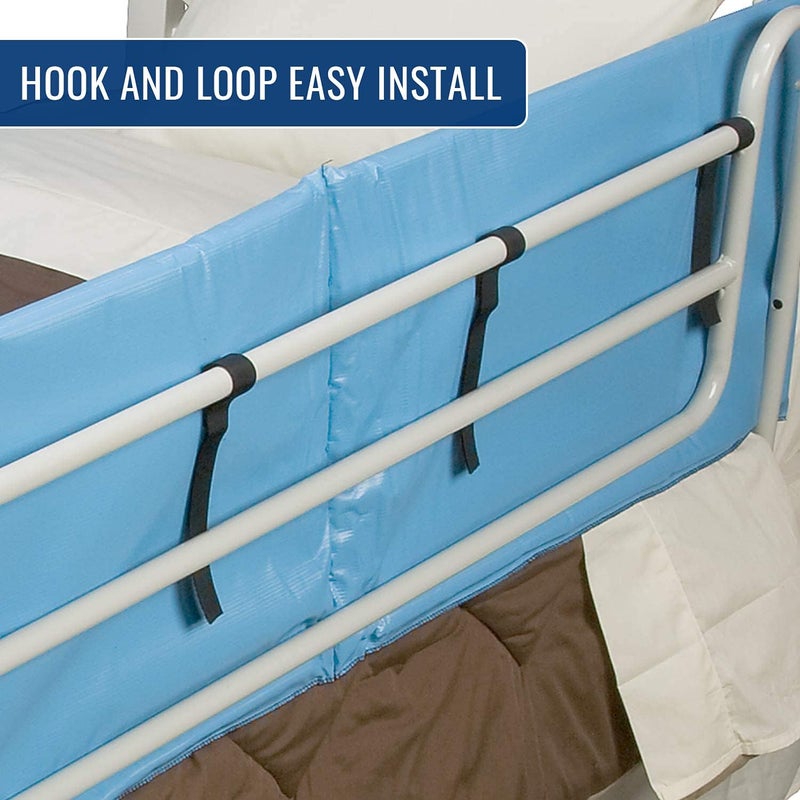 DMI DMI Bed Rail Cover Bed Rail Padding and Bed Bumper Pad for Elderly Disabled or Handicapped Rails Not included Padded Cover Only Blue 60 x 15 x 05 2 Count  - Image 5