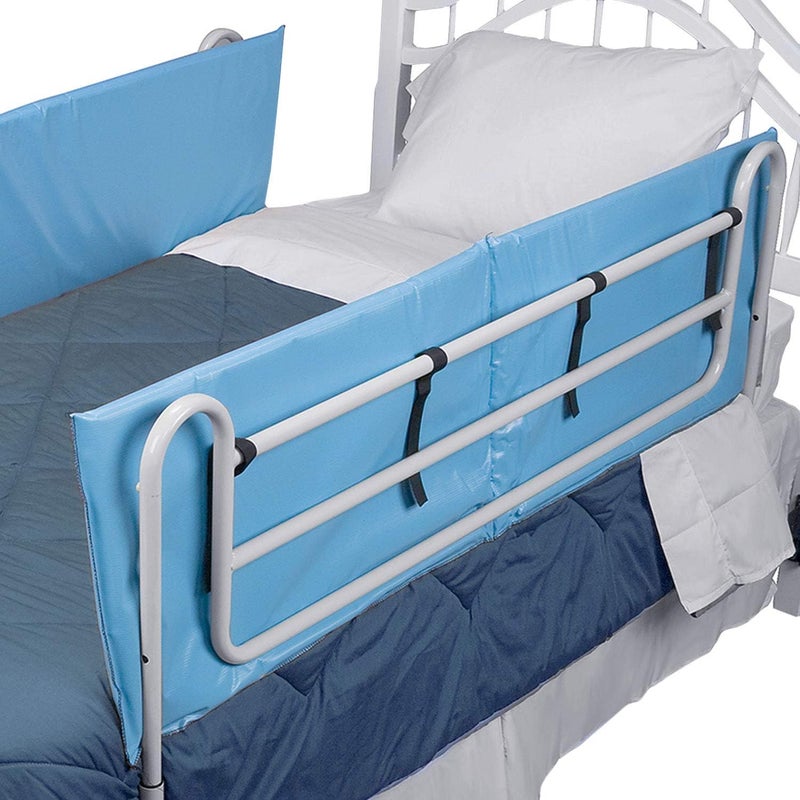 DMI DMI Bed Rail Cover Bed Rail Padding and Bed Bumper Pad for Elderly Disabled or Handicapped Rails Not included Padded Cover Only Blue 60 x 15 x 05 2 Count  - Image 1