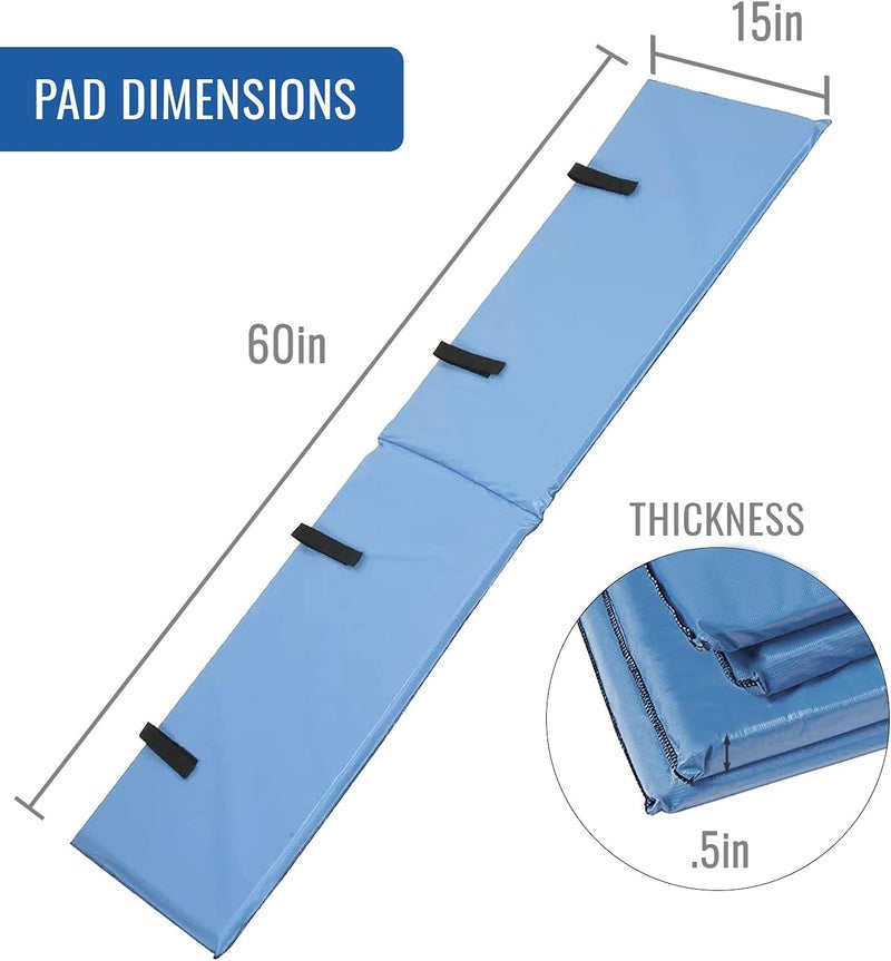 DMI DMI Bed Rail Cover Bed Rail Padding and Bed Bumper Pad for Elderly Disabled or Handicapped Rails Not included Padded Cover Only Blue 60 x 15 x 05 2 Count  - Image 2