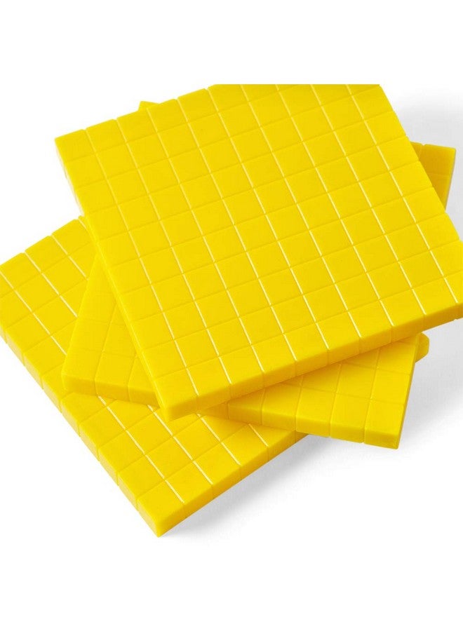 hand2mind hand2mind Yellow Plastic Base Ten Blocks Flats Set, Place Value Blocks, Counting Cubes for Kids Math, Base Ten Blocks Classroom Set, Math Blocks Kindergarten, Base 10 Math Manipulatives (Set of 10) - Image 5