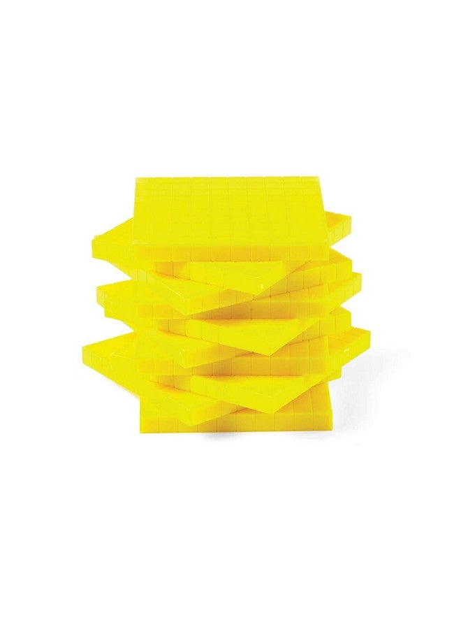 hand2mind hand2mind Yellow Plastic Base Ten Blocks Flats Set, Place Value Blocks, Counting Cubes for Kids Math, Base Ten Blocks Classroom Set, Math Blocks Kindergarten, Base 10 Math Manipulatives (Set of 10) - Image 4