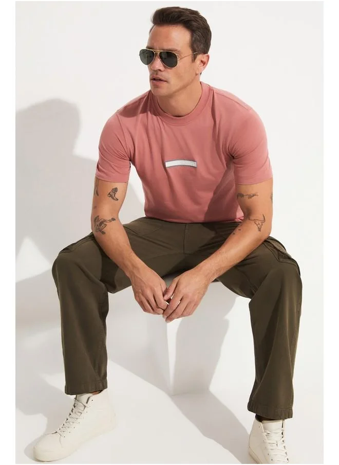 جون June Men Printed T-Shirt Coral