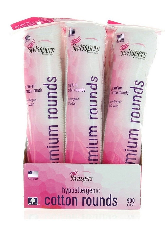 Swisspers Premium Hypoallergenic Cotton Rounds, 900 Count - Image 1