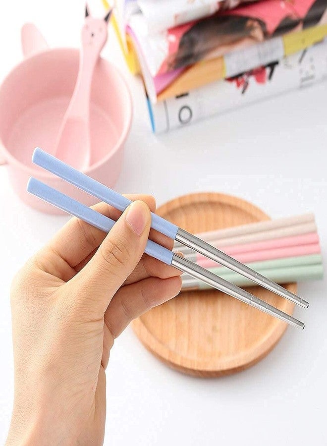 Evaluemart Reusable Stainless Steel Chopsticks 2 Pairs, Multicolor, Dishwasher Safe, Perfect for Sushi & Noodles - Image 3