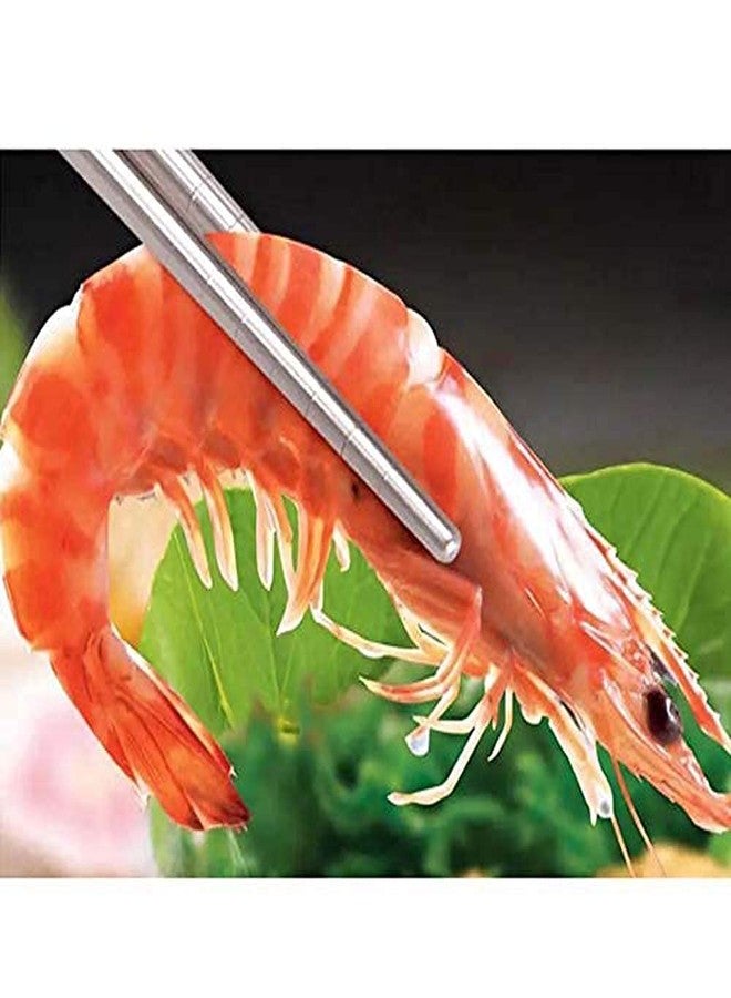 Evaluemart Reusable Stainless Steel Chopsticks 2 Pairs, Multicolor, Dishwasher Safe, Perfect for Sushi & Noodles - Image 4
