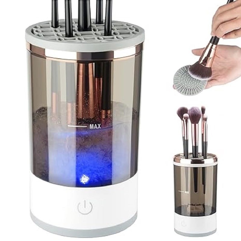 Luxansa Electric Makeup Brush CleanerUSB Automatic Cosmetic Brush CleanerUpgraded Electric Makeup Brush Cleaner for All Size Beauty Makeup Brushes AutoRotating Brush Cleaner Deep Cleaning - Image 1