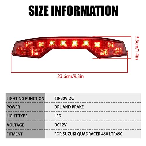 SKTYANTS Motorcycle TailIight Assembly ATV Motorcycle Brake Rear Light Compatible with Suzuki LT-R450 LTR 450 LTR450 2x4 Replacement OEM 35710-45G00 - Image 2