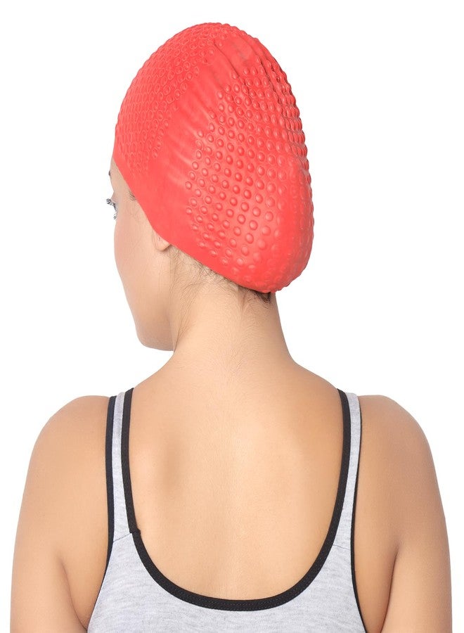 SHIFTER Red Silicone Unisex Swimming Cap with Ear Protection, Swimming Cap for Men, Women,Suitable for Long Hair. - Image 5
