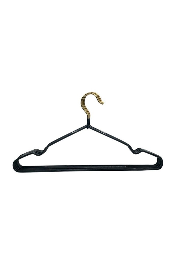 Luxury Black Gold Head Clothes Hangers, 10 Pack - Image 1