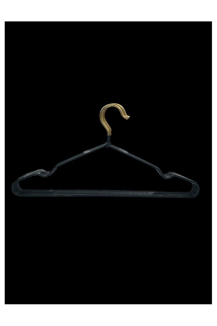 Luxury Black Gold Head Clothes Hangers, 10 Pack - Image 2