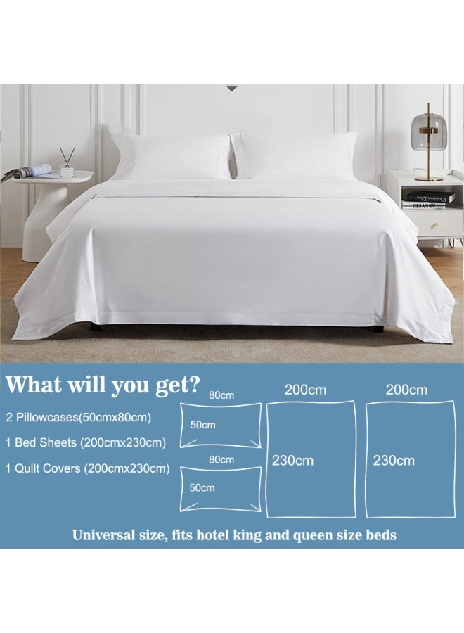 Flushrenic 4-Piece Bedding Set, Disposable Travel Bedding Kit, comprising one fitted sheet, one duvet cover, two pillowcases, portable bedding set, breathable and skin-friendly, suitable for hotels, camping, travel, and hospitals. - Image 2