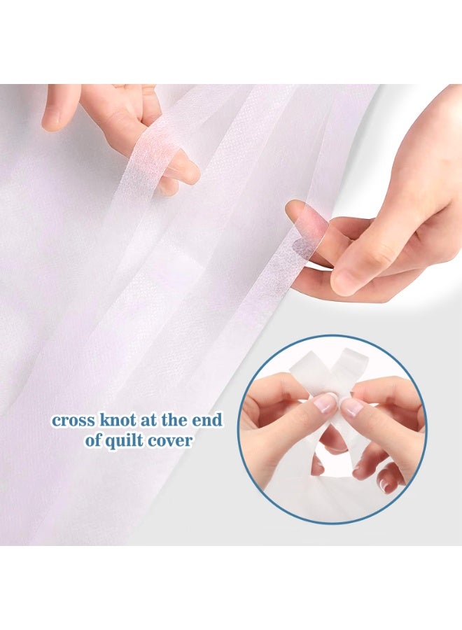 Flushrenic 4-Piece Bedding Set, Disposable Travel Bedding Kit, comprising one fitted sheet, one duvet cover, two pillowcases, portable bedding set, breathable and skin-friendly, suitable for hotels, camping, travel, and hospitals. - Image 4