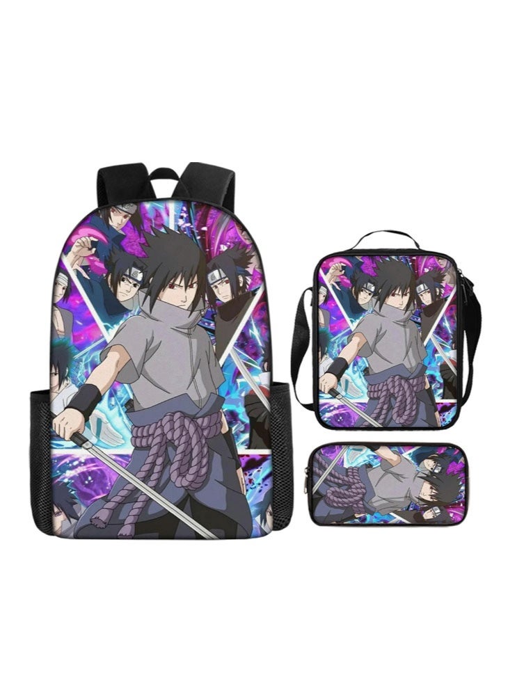 Naruto backpack pencil case satchel three-piece suit men and women leisure sports travel backpack student school backpack - Image 1