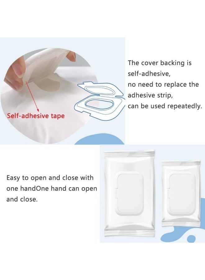 UtySty 5 Pack Baby Wipes Flip Lid Reusable Adhesive Sticky Dispenser Cover Non-Drying Cap for Child Water Wipe Packs Bag Package Portable Pouch Travel Wet Tissues Paper Towel Holder Container - Image 3