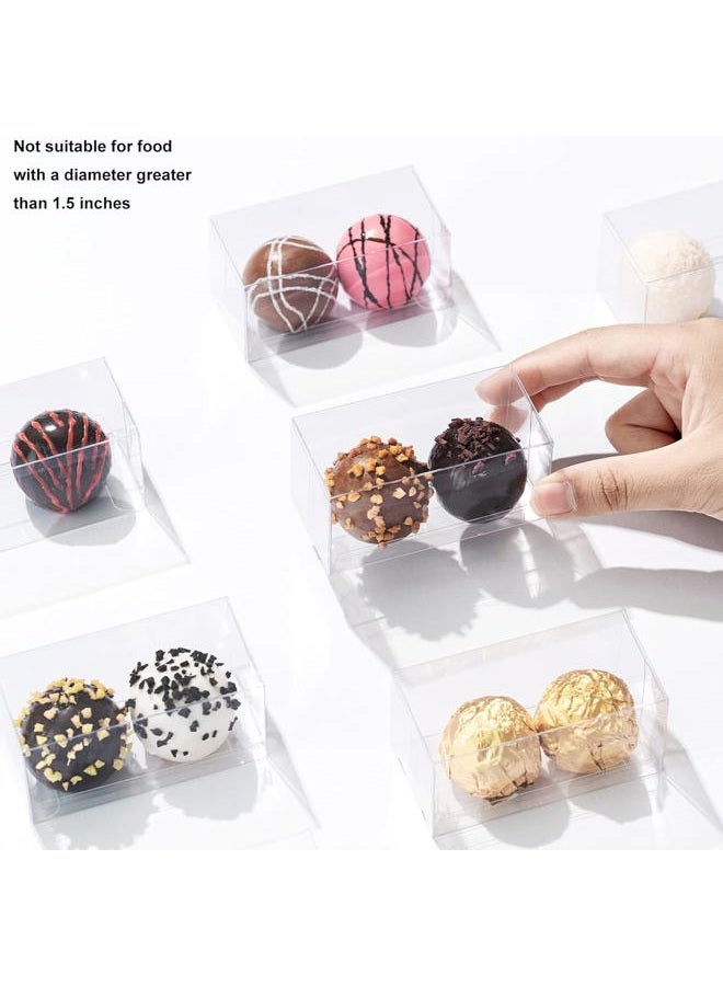 TEMLQPACK Clear Small Chocolate Boxes (3.1 x 1.5 x 1.5 inches, 45 Pack) for 2 Truffles - Wedding Favor Party Candy Gift Boxes - Image 5