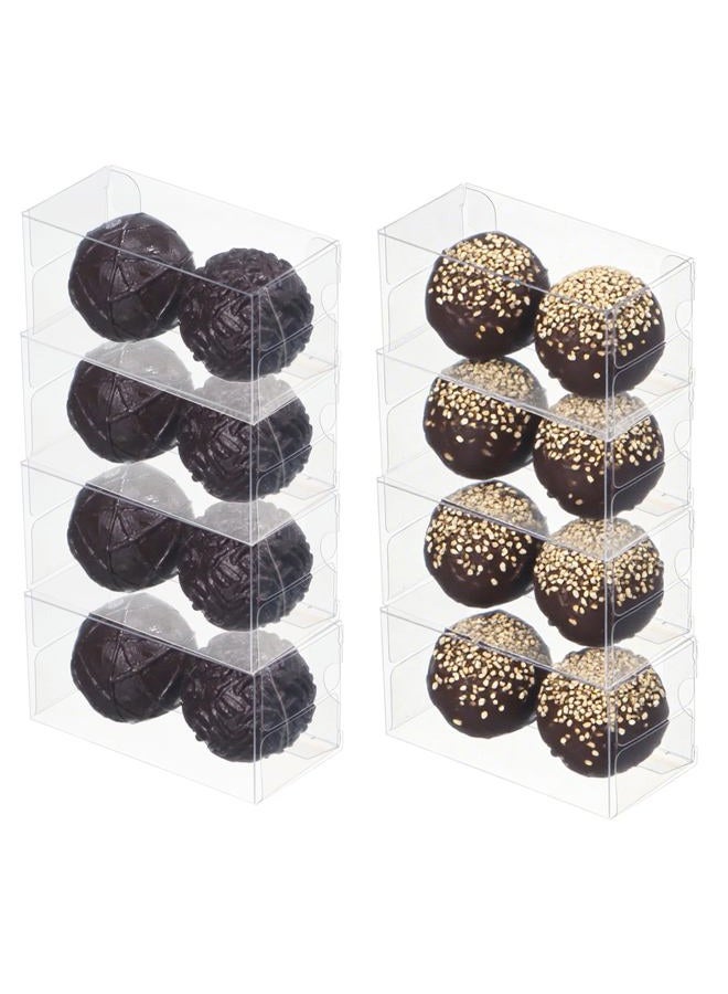 TEMLQPACK Clear Small Chocolate Boxes (3.1 x 1.5 x 1.5 inches, 45 Pack) for 2 Truffles - Wedding Favor Party Candy Gift Boxes - Image 1