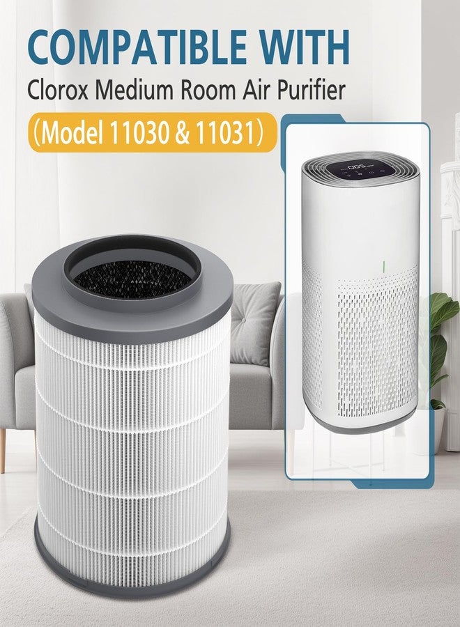 WILERDA 12030 Replacement Filter, Compatible with Clorox Medium Room HEPA Air Purifier 11030 & 11031, 1,000 Sq. Ft. Capacity, 3-in-1 HEPA Filter for Dust, Pet Dander, Pollen, #12030, 2-Pack - Image 4