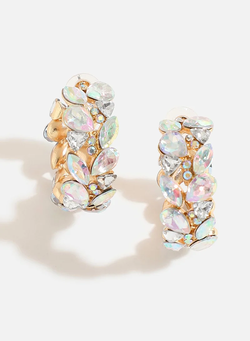 سوهي أقراط هوب مصممة مطلية بالذهب