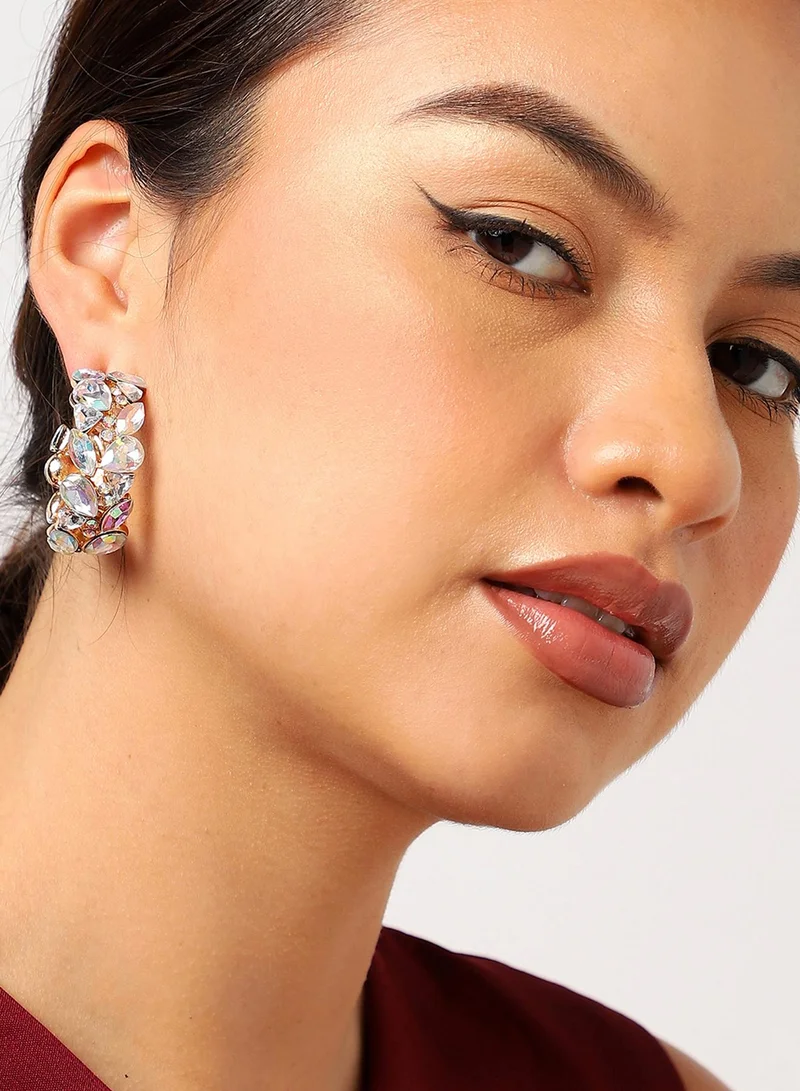 سوهي أقراط هوب مصممة مطلية بالذهب