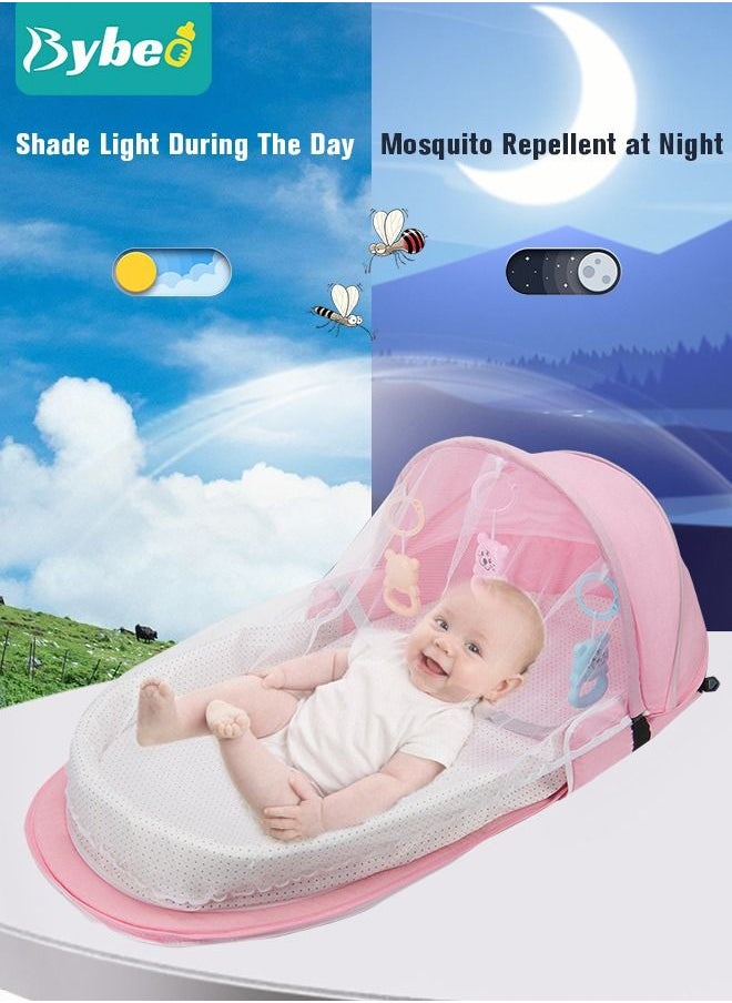 Bybeo Baby Travel Portable Mobile Crib Foldable Newborn Multi-function Folding Bed With Toys Multipurpose Mummy Diaper Bag  - Image 1