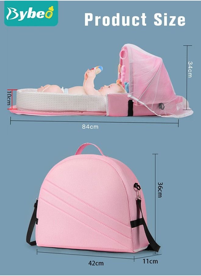 Baby Travel Portable Mobile Crib Foldable Newborn Multi-function Folding Bed With Toys Multipurpose Mummy Diaper Bag
