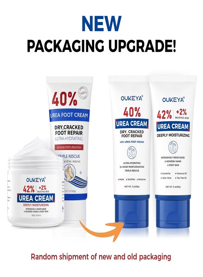 OUKEYA Urea Cream 40 Percent Tube 3 Oz, Foot & Hand Cream for Dry Cracked, 42 per Urea Lotion for Feet Maximum Strength, 85g, 2 Pack - Image 4