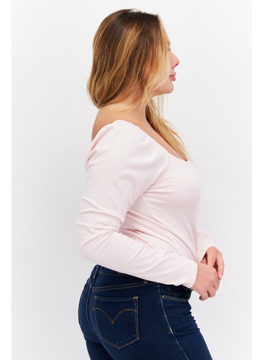 Levi's Women Solid Long Sleeves Bodysuit, Pink  - Image 3
