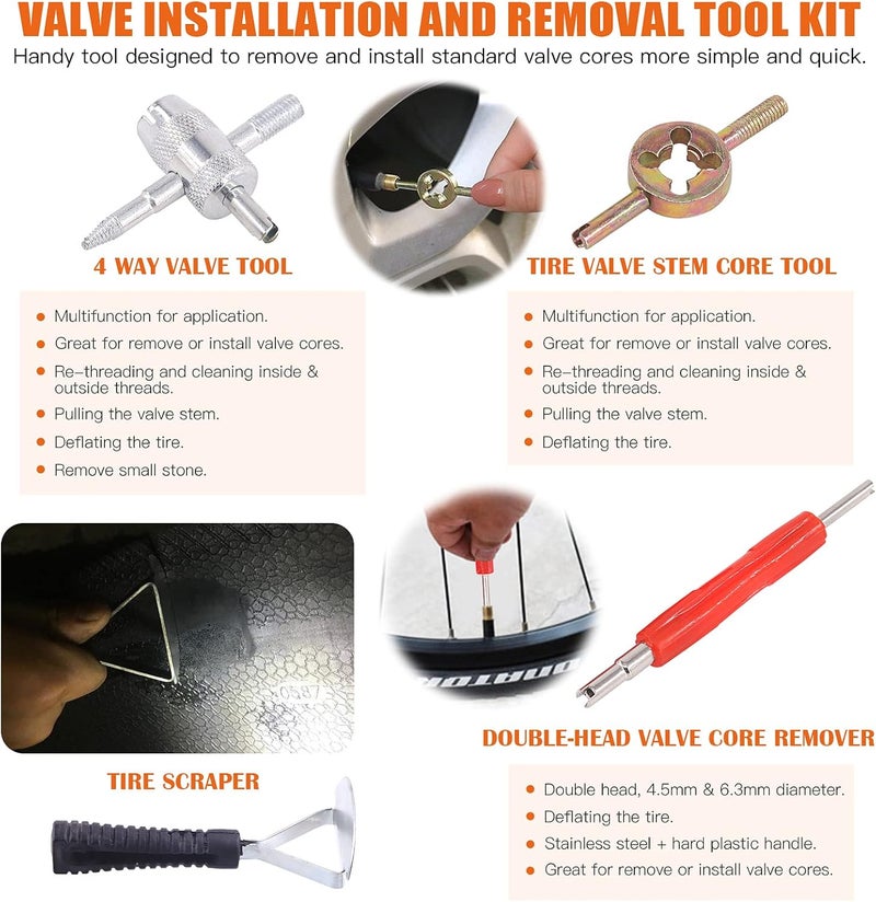 Rustark طقم أدوات إصلاح وإزالة صمامات الإطارات من راستارك 70 قطعة - Image 5