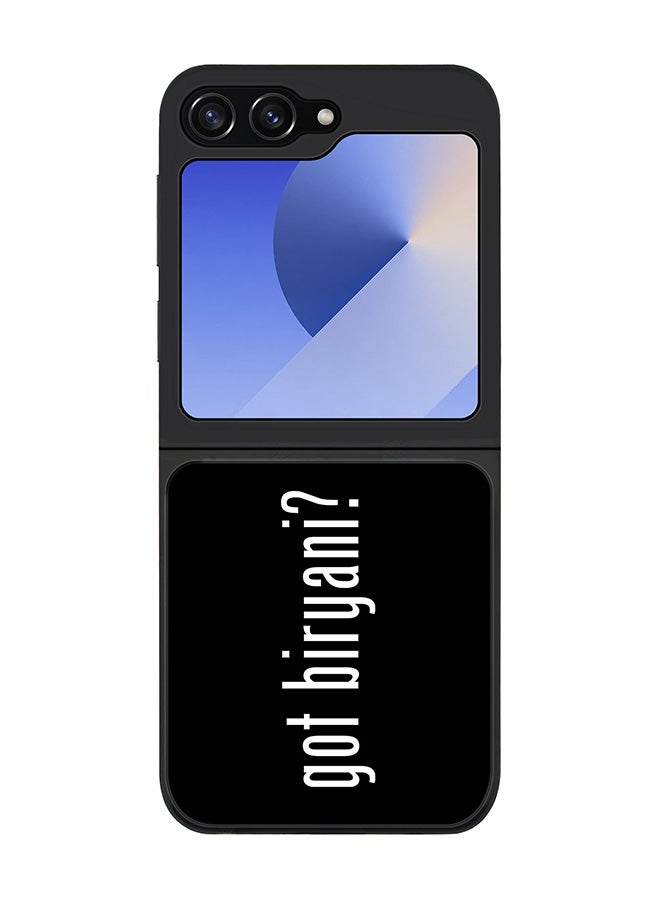 Stylizedd Rugged Black edge case for Samsung Galaxy Z Flip7 FE, Slim fit Soft Case Flexible Rubber Edges Anti Drop TPU Gel Thin Cover -  Got Biryani? - Image 1