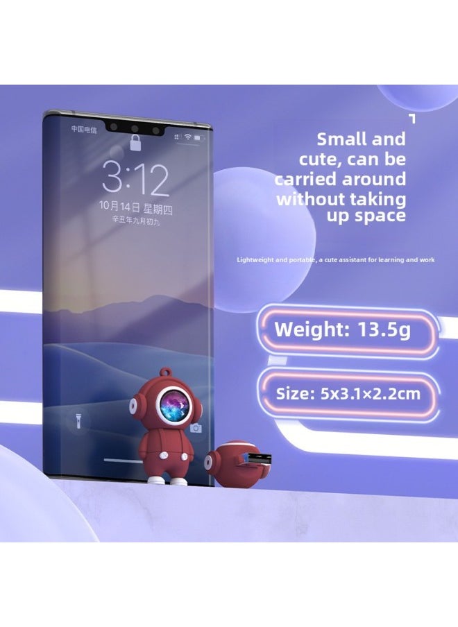 PVC غراء ناعم كارتون 3.0 سيارة موسيقى كمبيوتر الهاتف المحمول U Disk Logo هدية إبداعية صغيرة USB - اللون: وردي محول من النوع C حقيبة PE - السعة: 2 جيجابايت 2.0  - Image 2