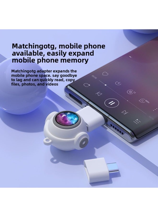 PVC غراء ناعم كارتون 3.0 سيارة موسيقى كمبيوتر الهاتف المحمول U Disk Logo هدية إبداعية صغيرة USB - اللون: وردي محول من النوع C حقيبة PE - السعة: 2 جيجابايت 2.0  - Image 4