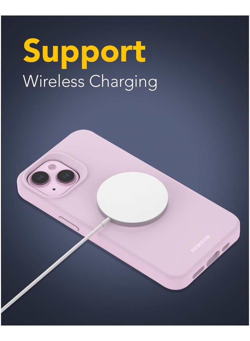 Remson Mag-X Magnetic Hybrid Protective Silicone Case  Compatible for iPhone 15 6.1 inches - Pink - Image 3