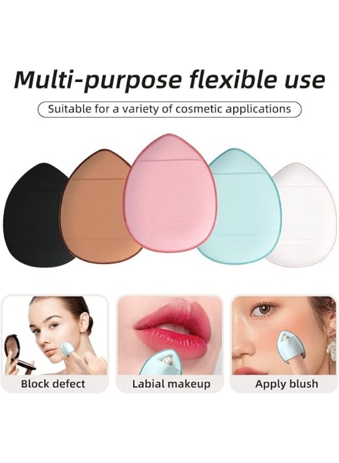 Finger Puff, Pcs Mini Makeup Puff,Suitable For Foundation, Concealer, Eye Shadow,Beauty Makeup Tools (4 Color 1 Set) (3) - Image 3